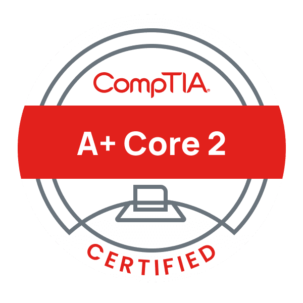 CompTIA A+ Core 2 badge