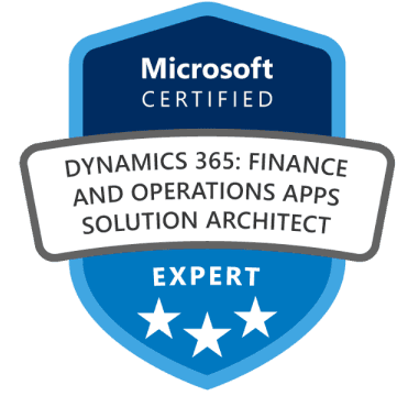 microsoft certified dynamics 365 finance and operations apps solution architect expert badge